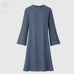 Uniqlo uni qlo Hana Tajima long sleeve flat mini super soft Lyocell dress womens